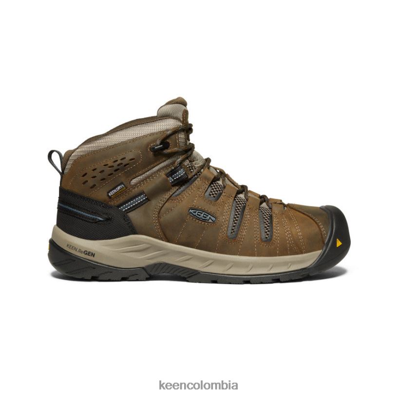 hombres Bota impermeable Flint II (puntera de acero) marrón cascada/azul orión KEEN calzado 88N808181