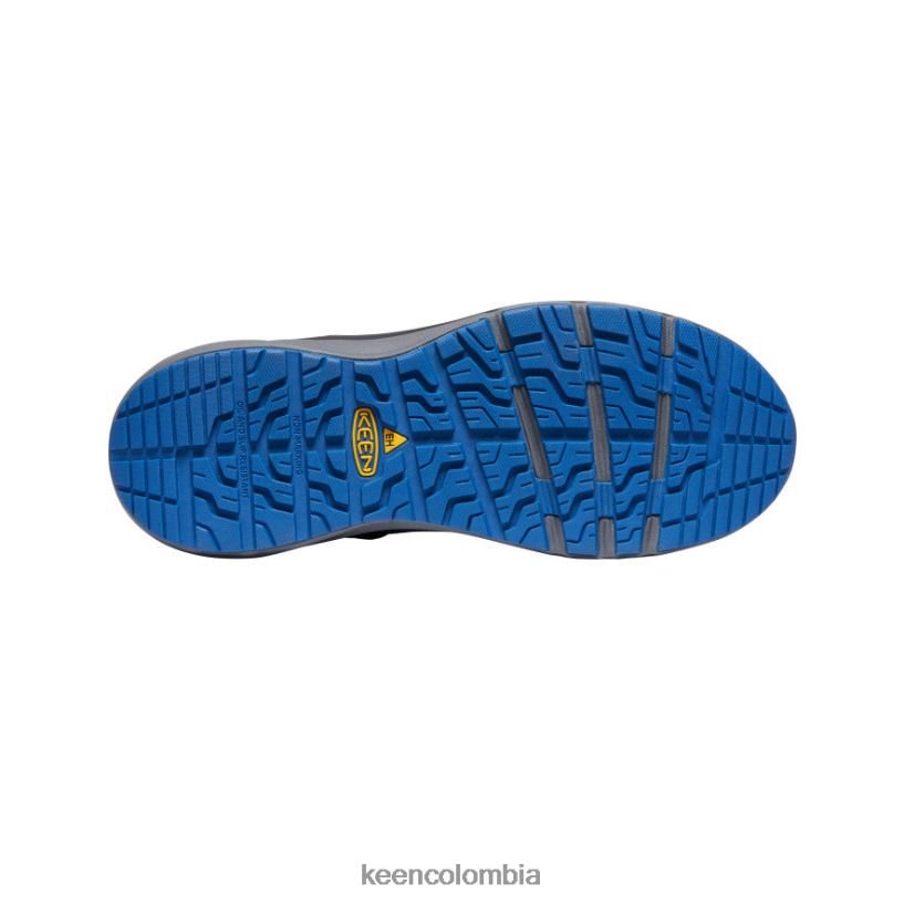 hombres Bota impermeable con gancho rojo (puntera de fibra de carbono) gris acero/cobalto brillante KEEN calzado 88N808222