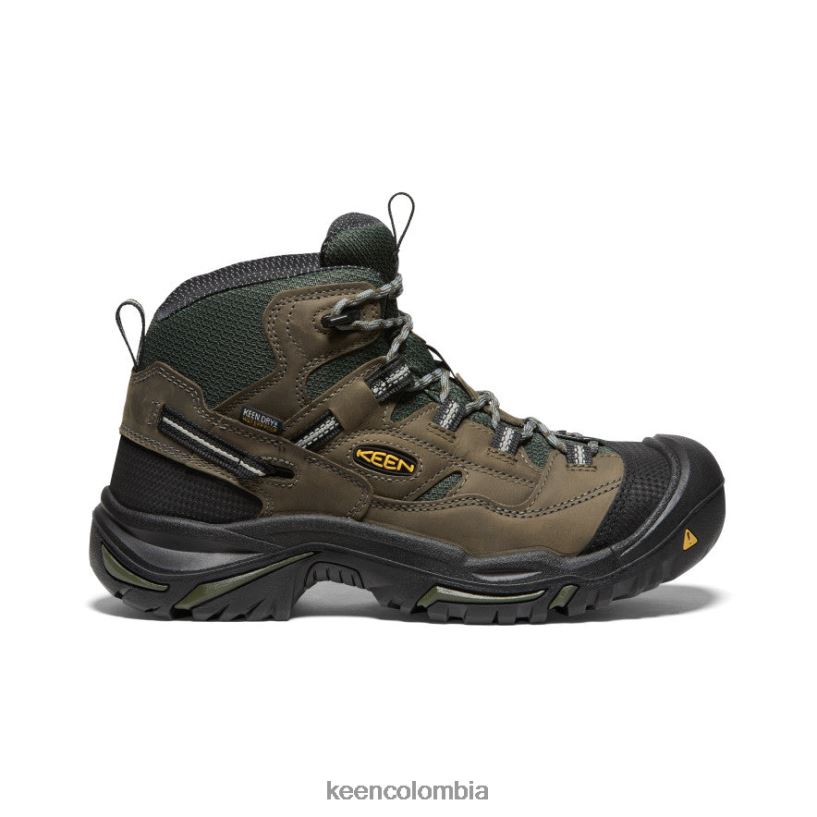 hombres Braddock impermeable medio (puntera de acero) gárgola/noche del bosque KEEN calzado 88N808354