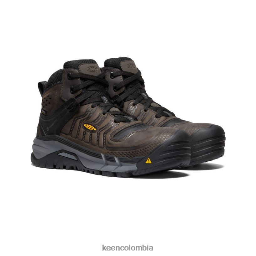 hombres Kansas City+ impermeable medio (puntera de fibra de carbono) café en grano/negro KEEN calzado 88N808179