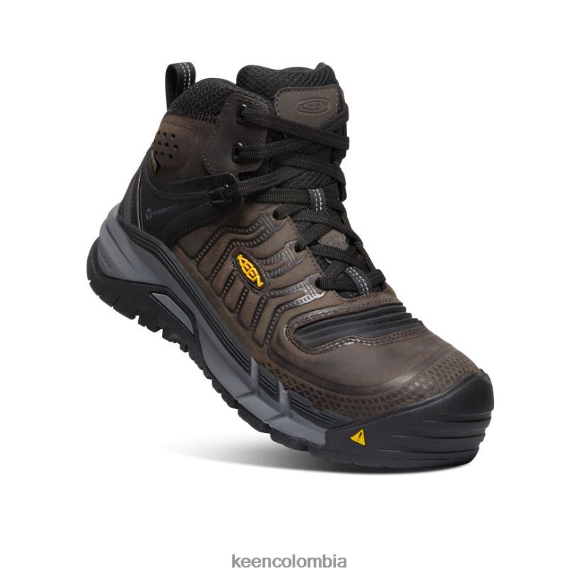 hombres Kansas City+ impermeable medio (puntera de fibra de carbono) café en grano/negro KEEN calzado 88N808179