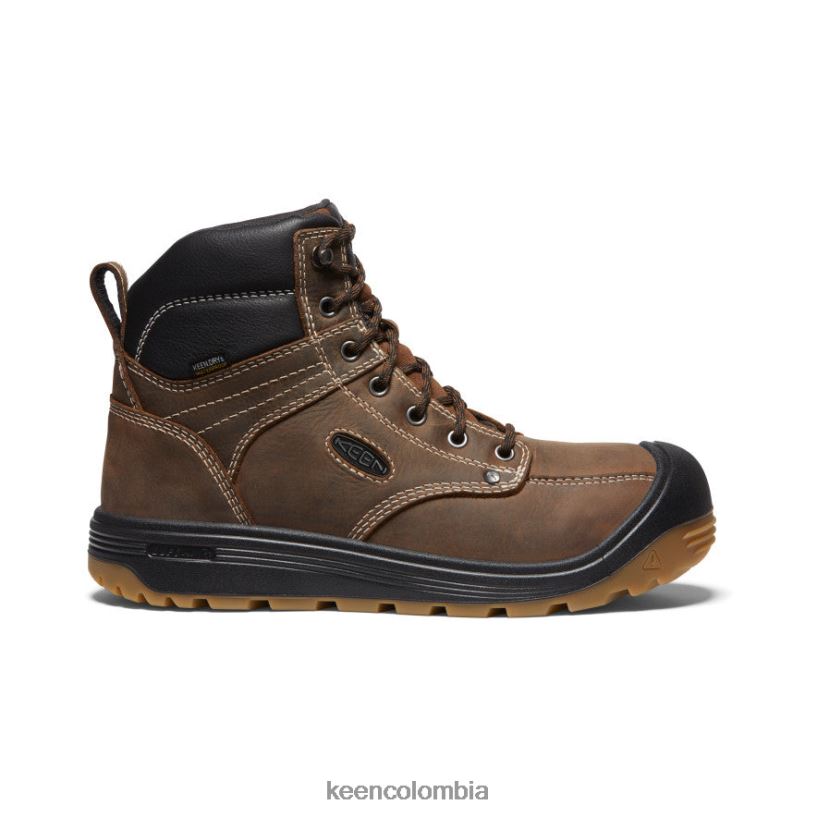 hombres fuerte wayne 6"(puntera blanda) tierra oscura/goma KEEN calzado 88N8081