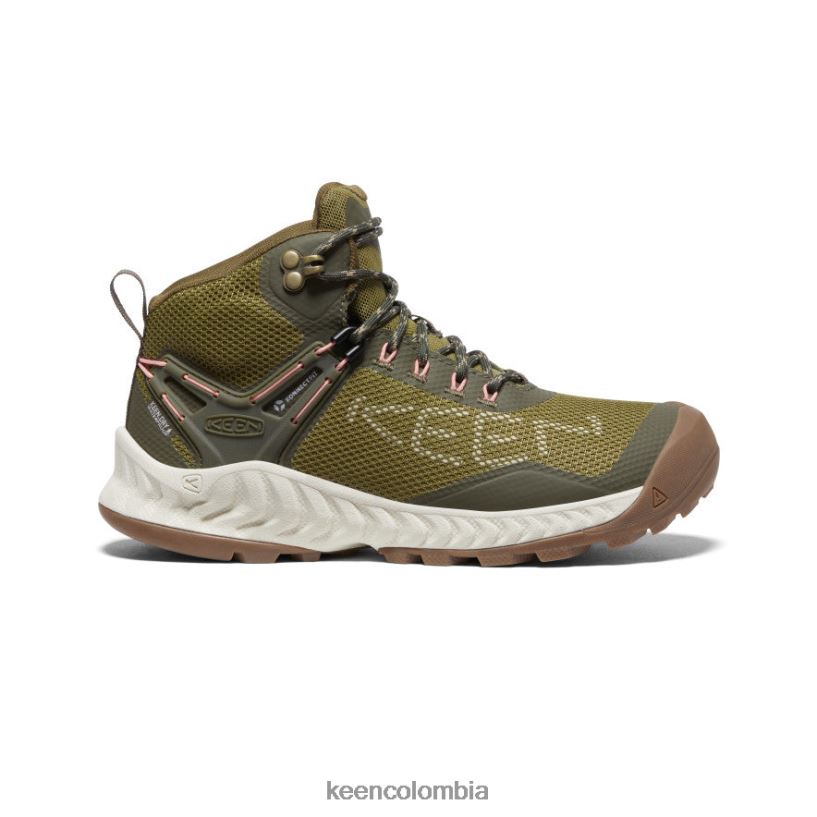 mujer bota impermeable nxis evo verde oliva/abedul plateado KEEN calzado 88N808468