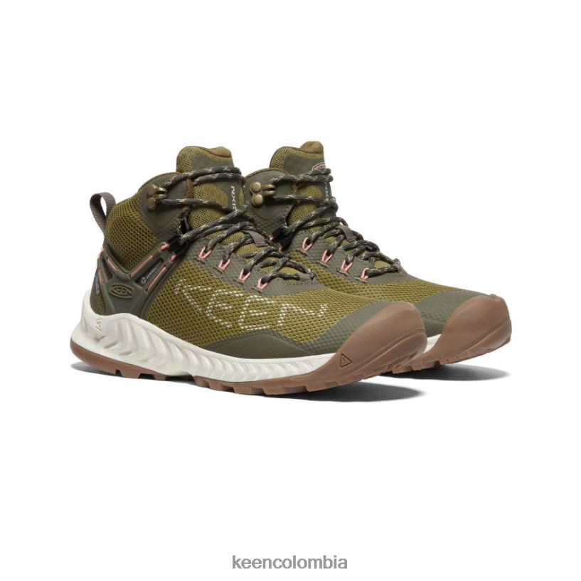 mujer bota impermeable nxis evo verde oliva/abedul plateado KEEN calzado 88N808468