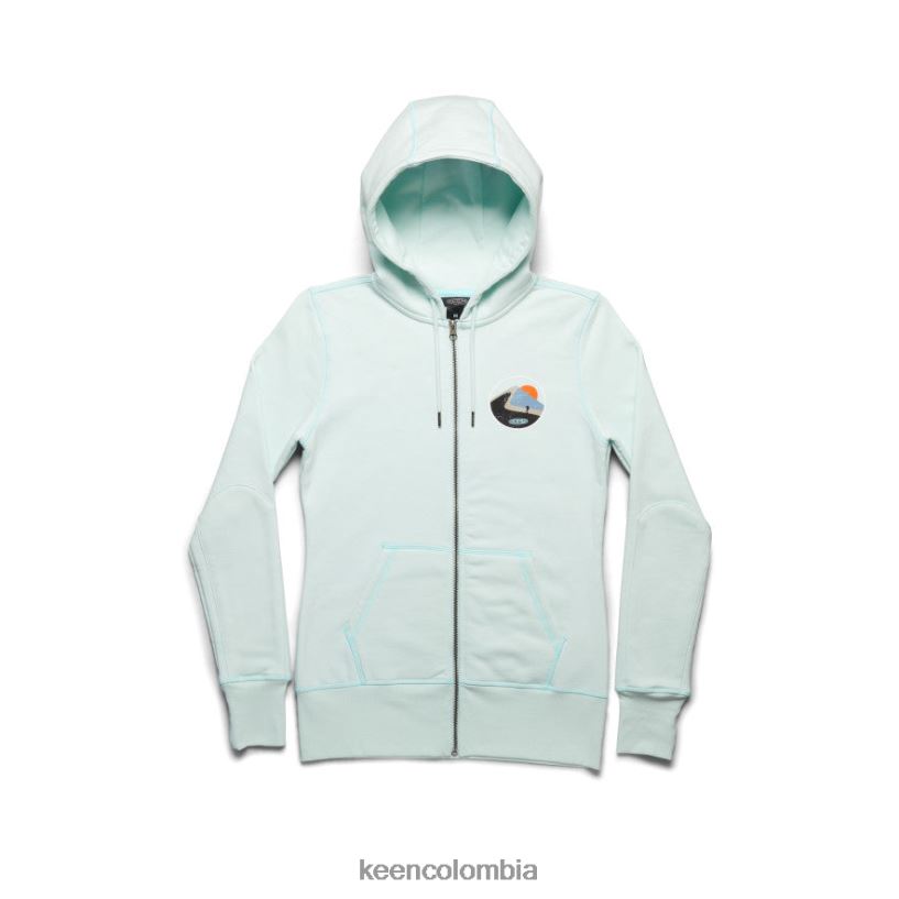 mujer caminata más sudadera con capucha azul pastel KEEN ropa 88N808660