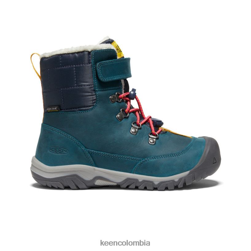niños grandes bota impermeable greta coral azul/pavo real rosa KEEN calzado 88N8081015
