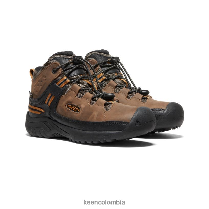 niños grandes bota impermeable targhee tierra oscura/marrón dorado KEEN calzado 88N808895