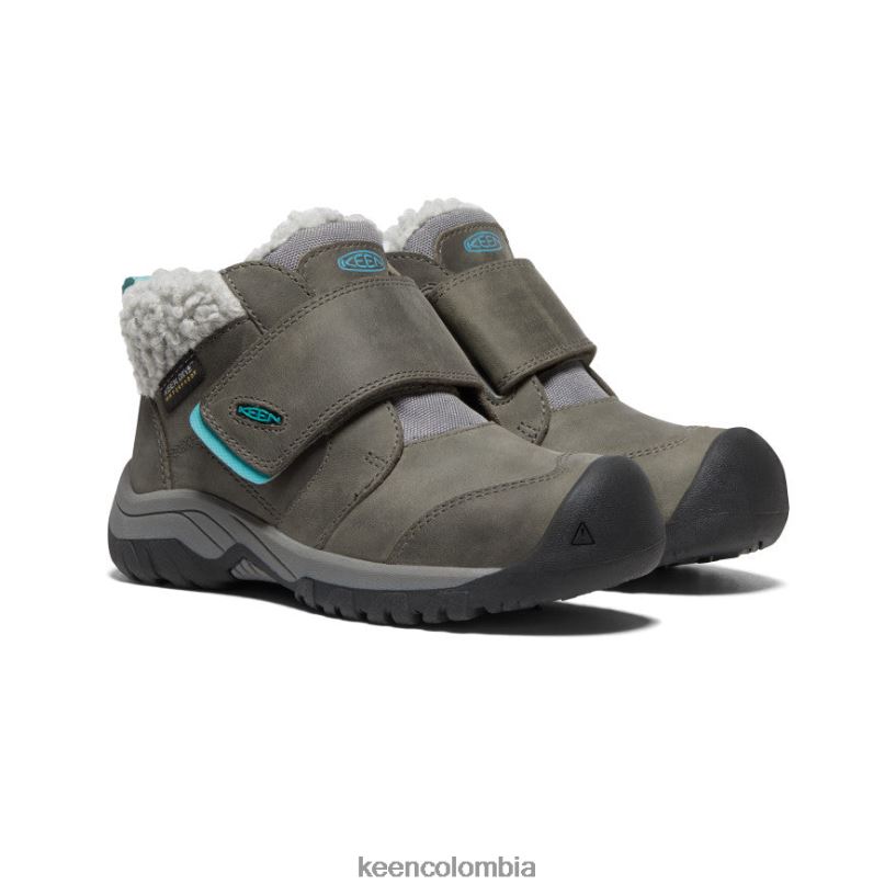 pequeños niños bota impermeable kootenay iv gris acero/porcelana KEEN calzado 88N8081010