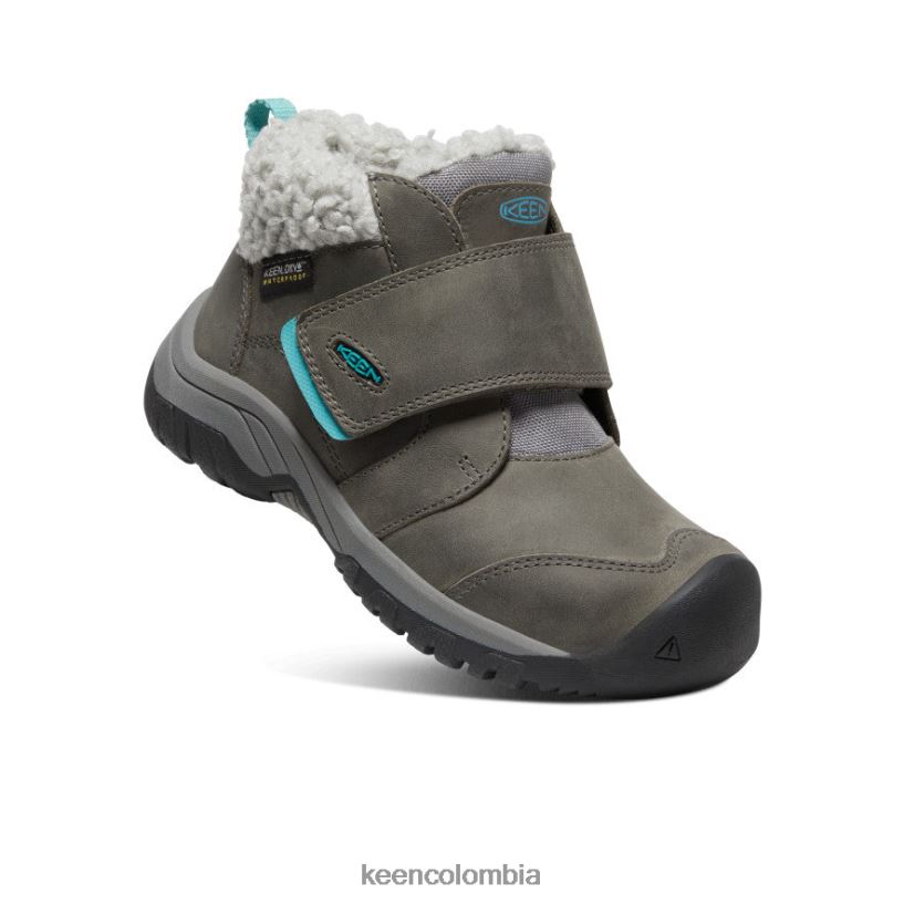 pequeños niños bota impermeable kootenay iv gris acero/porcelana KEEN calzado 88N8081010