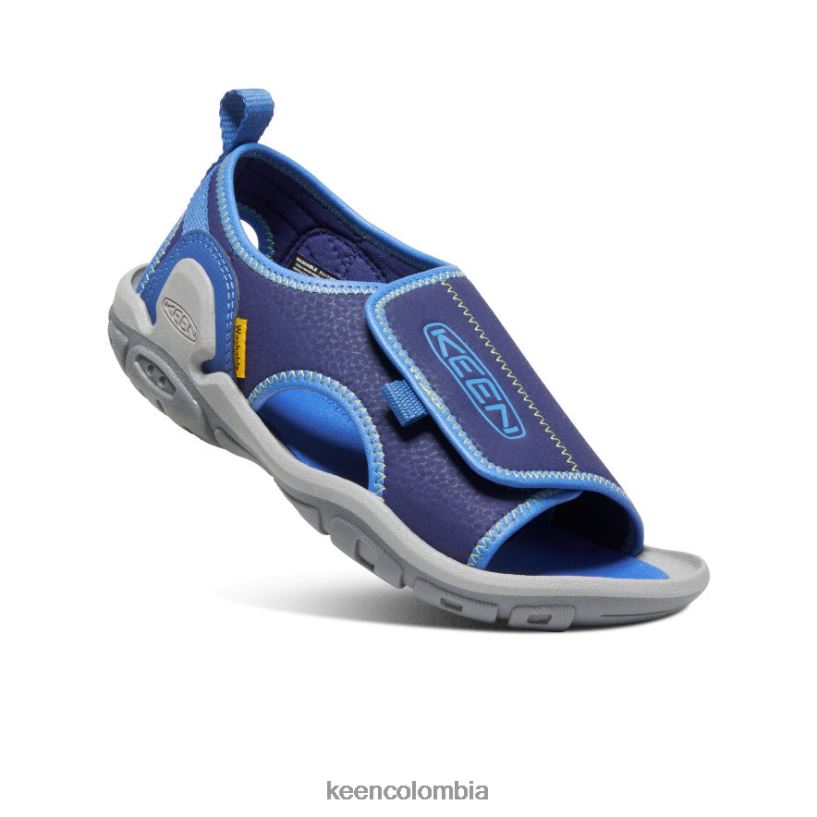 niños grandes Knotch River con puntera abierta profundidades brillantes de cobalto/azul KEEN calzado 88N808949