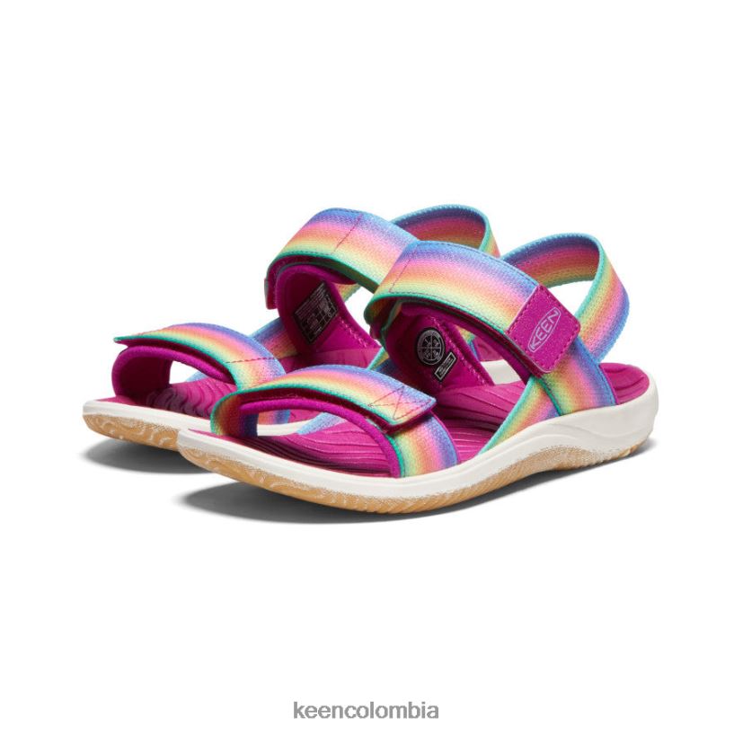 niños grandes correa trasera elle arcoiris/festival fucsia KEEN calzado 88N808721