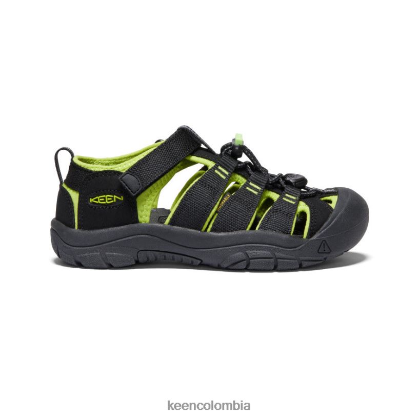 niños grandes newport h2 negro/verde lima KEEN calzado 88N808764