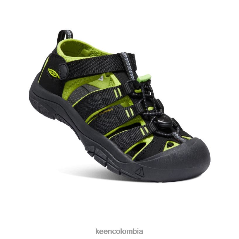 niños grandes newport h2 negro/verde lima KEEN calzado 88N808764