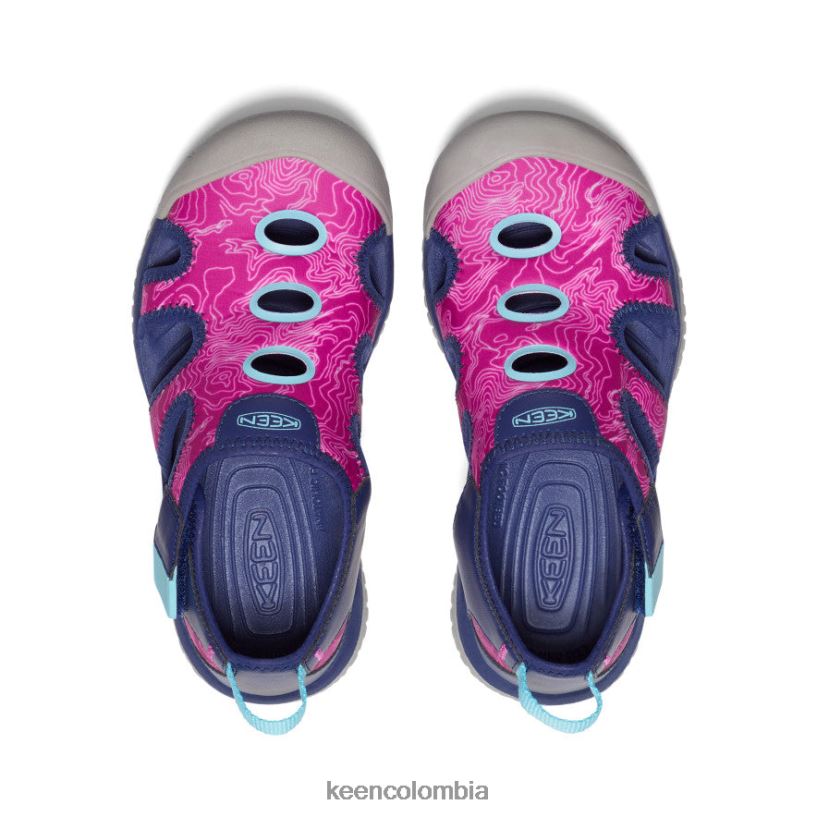 niños grandes sandalia raya azul profundo/festival fucsia KEEN calzado 88N808917