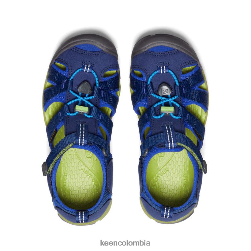 niños grandes seacamp ii cnx profundidades azules/chartreuse KEEN calzado 88N808786