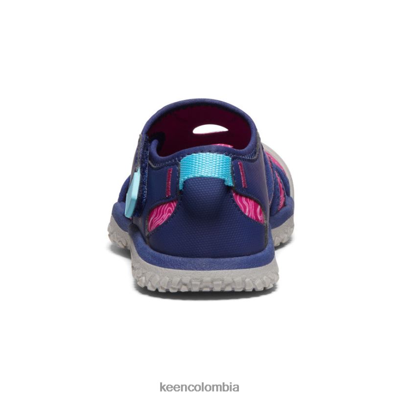 pequeños niños sandalia raya azul profundo/festival fucsia KEEN calzado 88N808866