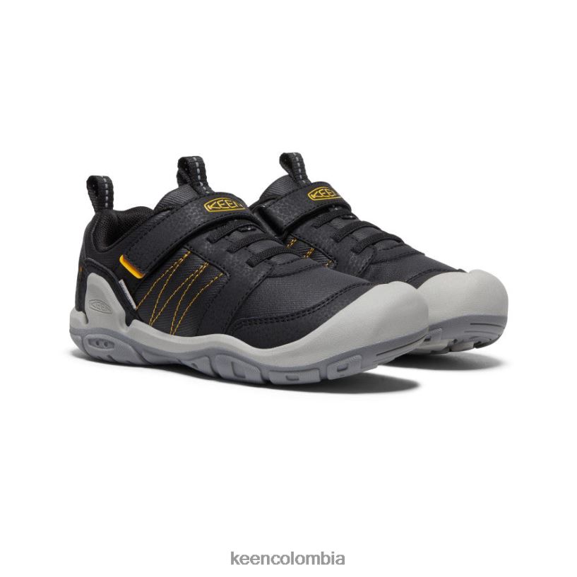 niños grandes zapatillas con pico y nudo amarillo negro KEEN calzado 88N808976