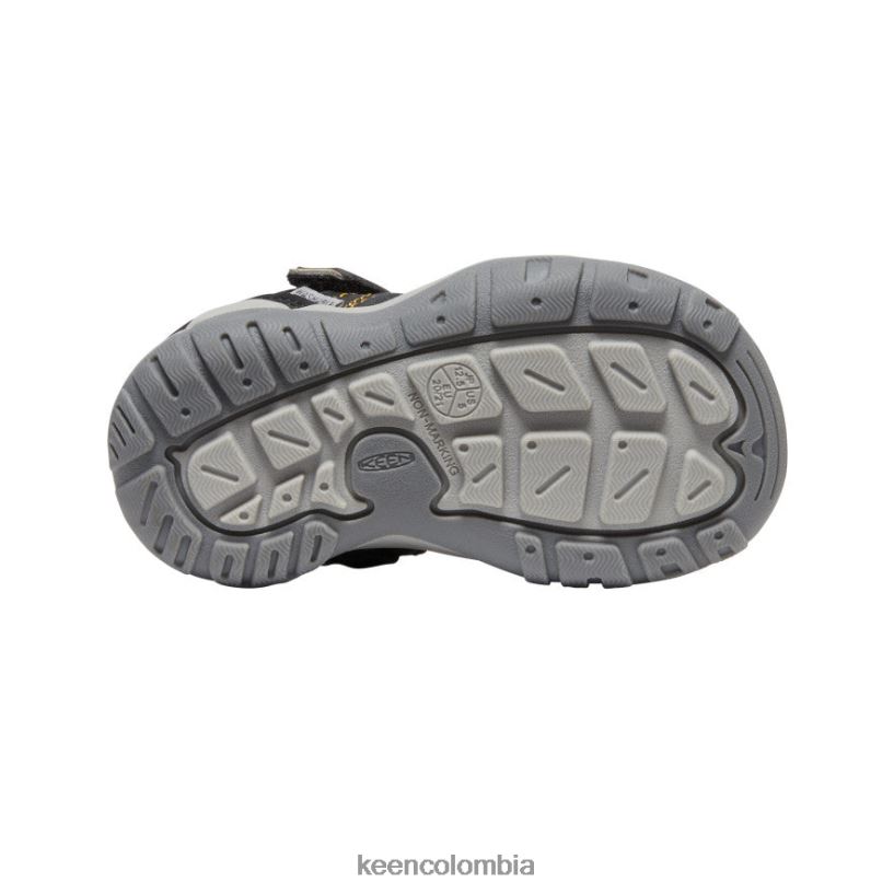 niños pequeños zapatillas con pico y nudo amarillo negro KEEN calzado 88N808934