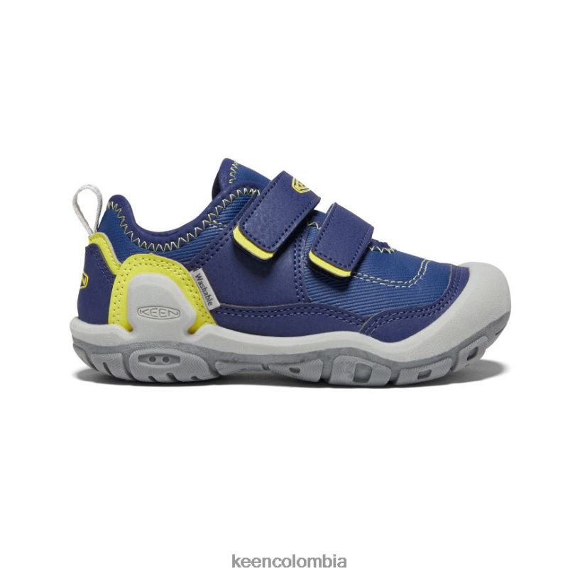 pequeños niños tenis con doble tira hueca y nudo profundidades azules/onagra KEEN calzado 88N808943
