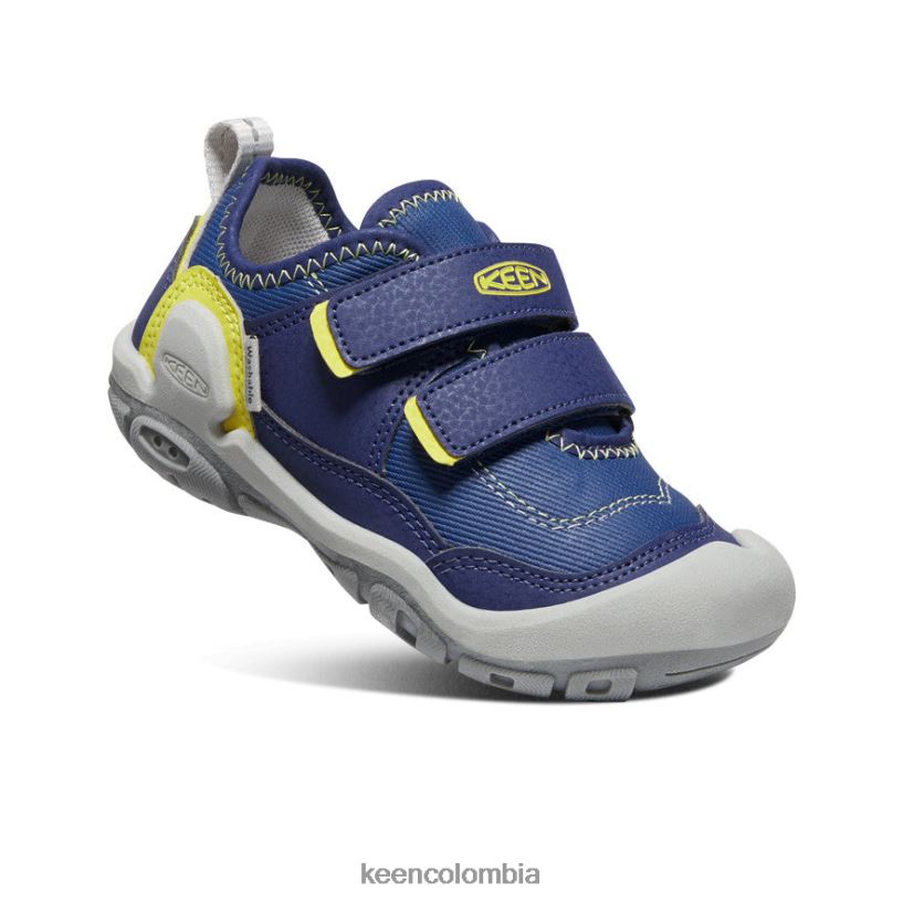 pequeños niños tenis con doble tira hueca y nudo profundidades azules/onagra KEEN calzado 88N808943