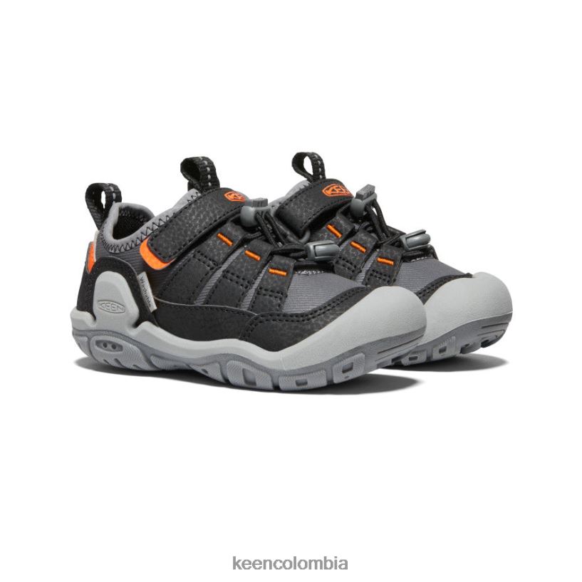 pequeños niños zapatillas con nudo hueco gris acero/naranja seguridad KEEN calzado 88N808890