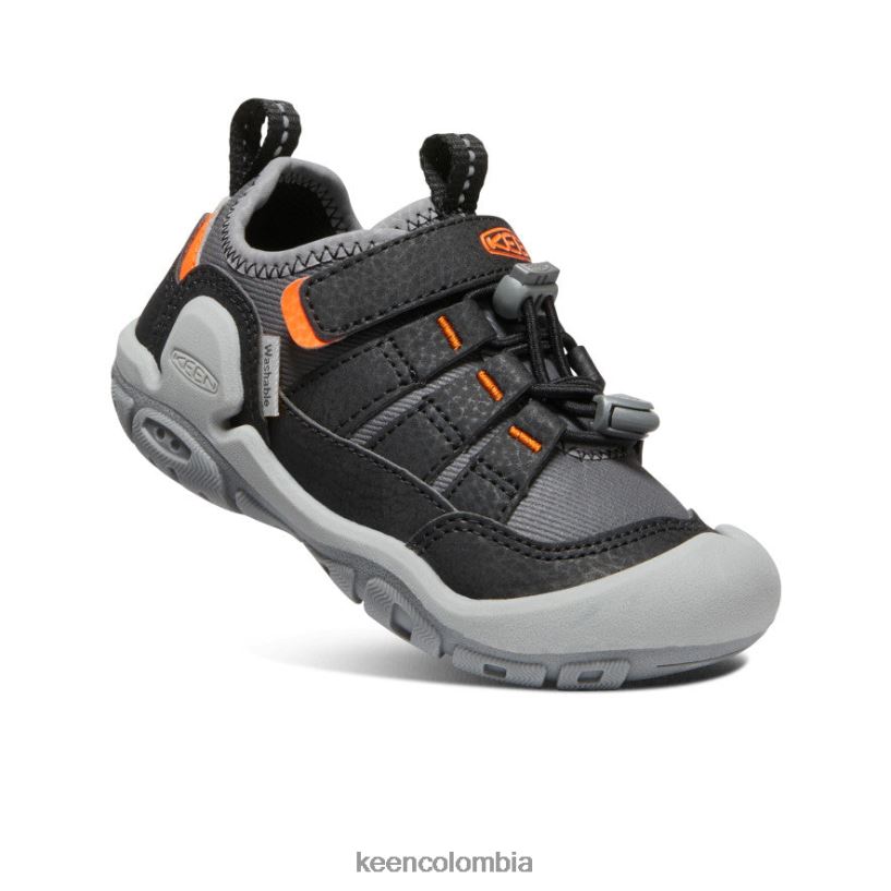 pequeños niños zapatillas con nudo hueco gris acero/naranja seguridad KEEN calzado 88N808890