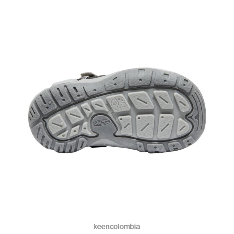pequeños niños zapatillas con nudo hueco gris acero/naranja seguridad KEEN calzado 88N808890